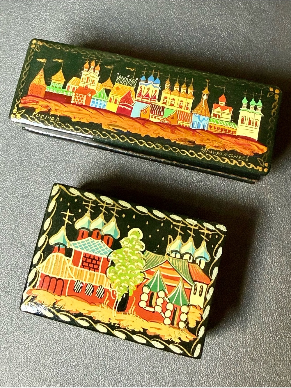 Hand Painted Russian Trinket Boxes
